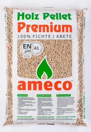 Peleti brad, Ameco, categoria A1, palet 50 de saci Peleti brad, Ameco, categoria A1, palet 50 de saci